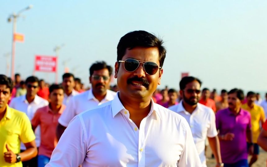 Watch: Tamil Nadu CM Vijay joins thousands in anti-drug awareness run at Chennai’s Marina Beach