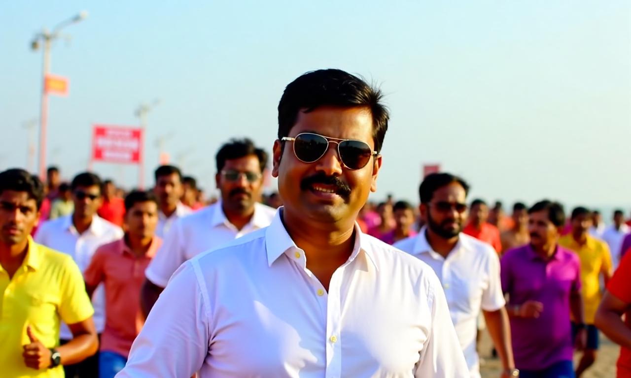 Watch: Tamil Nadu CM Vijay joins thousands in anti-drug awareness run at Chennai’s Marina Beach
