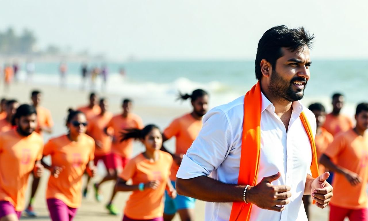 Watch: Tamil Nadu CM Vijay joins thousands in anti-drug awareness run at Chennai’s Marina Beach