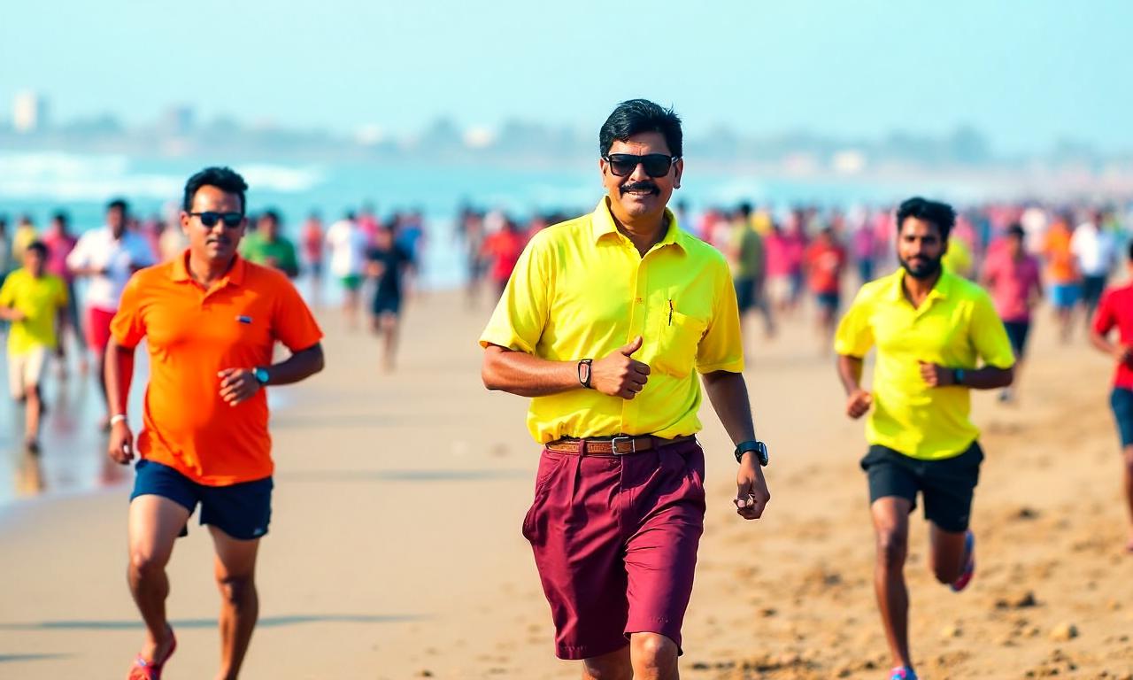 Watch: Tamil Nadu CM Vijay joins thousands in anti-drug awareness run at Chennai’s Marina Beach