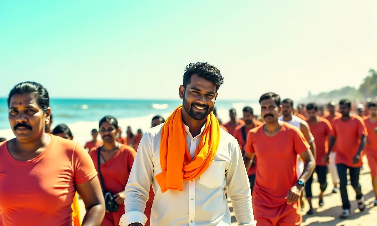 Watch: Tamil Nadu CM Vijay joins thousands in anti-drug awareness run at Chennai’s Marina Beach