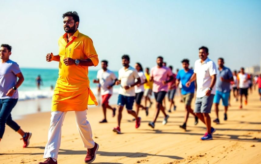 Watch: Tamil Nadu CM Vijay joins thousands in anti-drug awareness run at Chennai’s Marina Beach