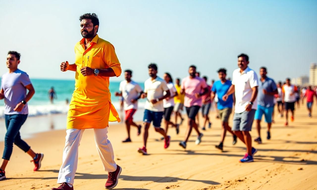 Watch: Tamil Nadu CM Vijay joins thousands in anti-drug awareness run at Chennai’s Marina Beach