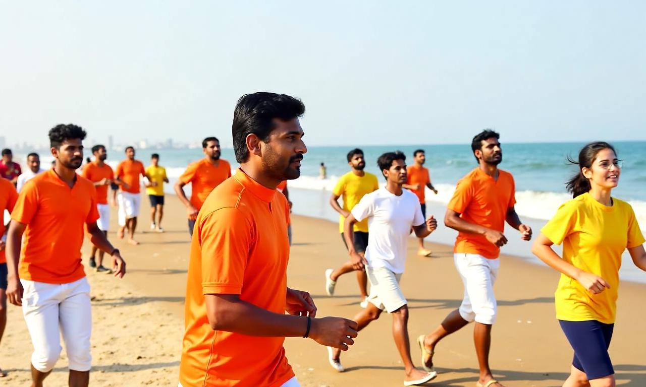 Watch: Tamil Nadu CM Vijay joins thousands in anti-drug awareness run at Chennai’s Marina Beach