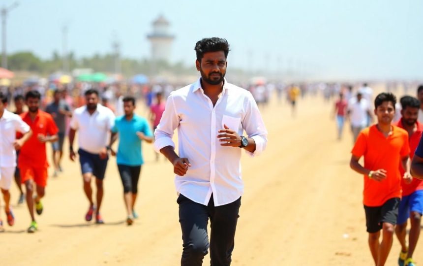 Watch: Tamil Nadu CM Vijay joins thousands in anti-drug awareness run at Chennai’s Marina Beach