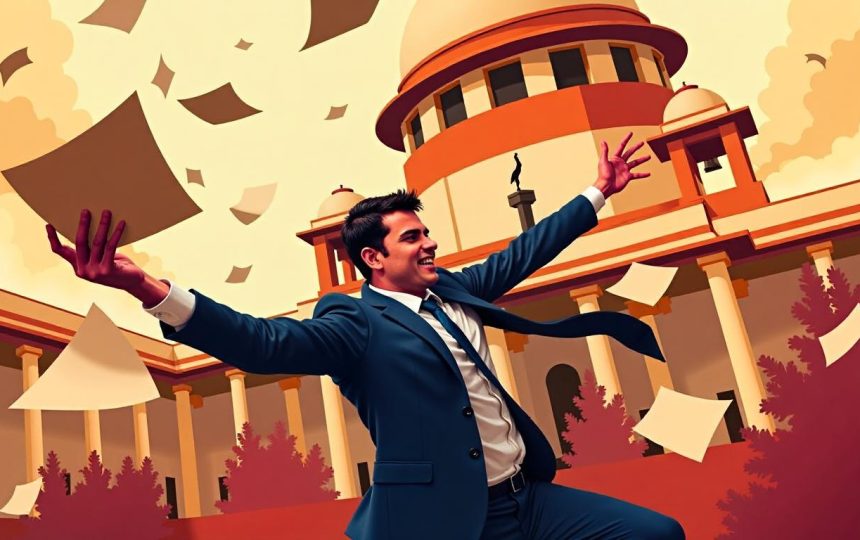 Petitioner hurls papers, ‘orders’ SC to file FIR