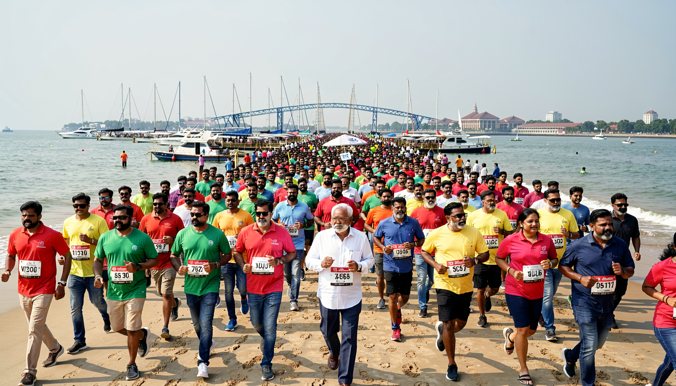 Watch: Tamil Nadu CM Vijay joins thousands in anti-drug awareness run at Chennai’s Marina Beach