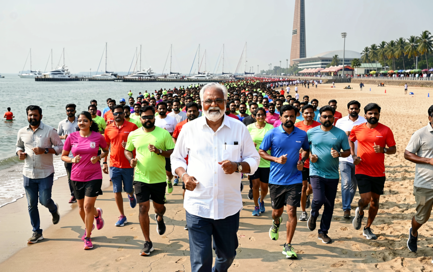Watch: Tamil Nadu CM Vijay joins thousands in anti-drug awareness run at Chennai’s Marina Beach