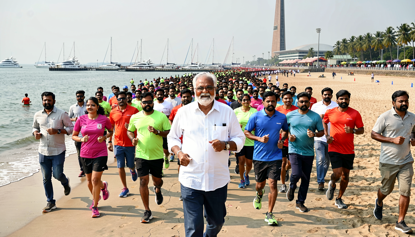 Watch: Tamil Nadu CM Vijay joins thousands in anti-drug awareness run at Chennai’s Marina Beach