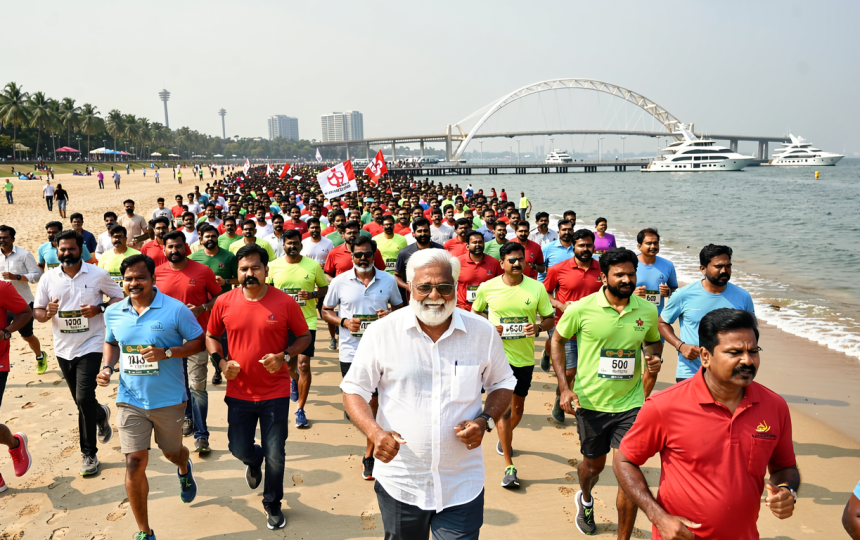 Watch: Tamil Nadu CM Vijay joins thousands in anti-drug awareness run at Chennai’s Marina Beach